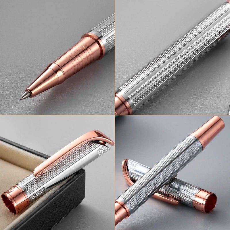 Penneed Rollerball Pen with Gift Set, Gel Pen for Men, Women, Business, Party&Wedding Black Ink 0.7mm G5 (Gold-Sliver) - Image 4